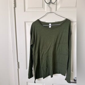 ANTHROPOLOGIE AMADI Olive Green Long Sleeve Top.
